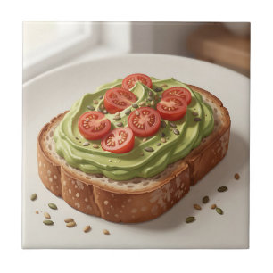 Carreau Tartine d'avocat et de tomate Art de petit-déjeune