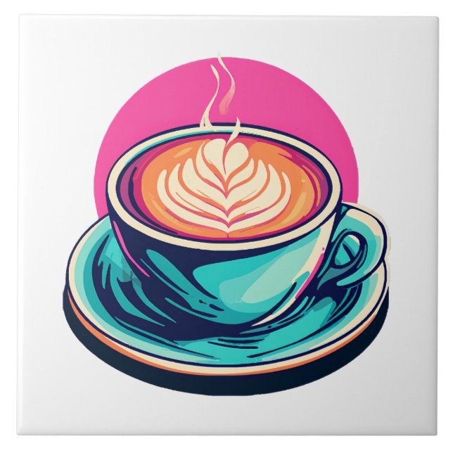 Carreau Tasse de café cappuccino (Devant)