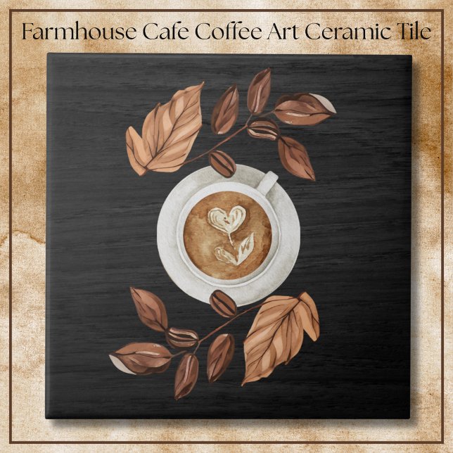 Carreau Tasse de café de Ferme Élégante Art Café (Elegant Farmhouse Coffee Mug Art Café Tile)