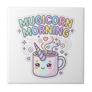 Carreau Tasse Licorne Mugicorn Matin Graphisme Zazzle Créa