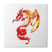 Tatouage de dragon de feu rouge