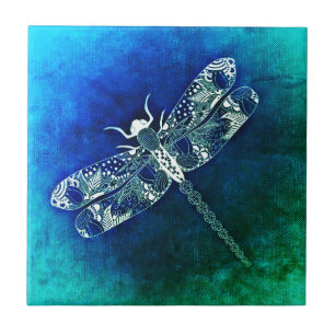 Carreau Tatouage de la ligne de dragonfly en gros plan