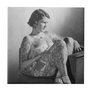 Carreau Tatouage Sailor Girl Vintage B&W photo