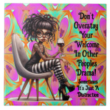 Tatouages de dame et drame de vin Carrelage en cér