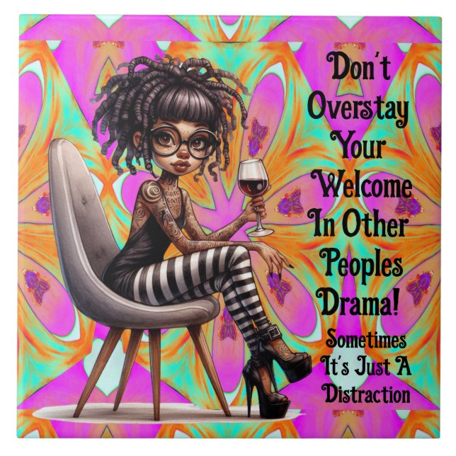 Carreau Tatouages de dame et drame de vin Carrelage en cér (Devant)