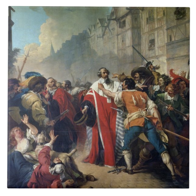 Carreau Taupe de Mathieu arrêté par la foule parisienne o (Devant)