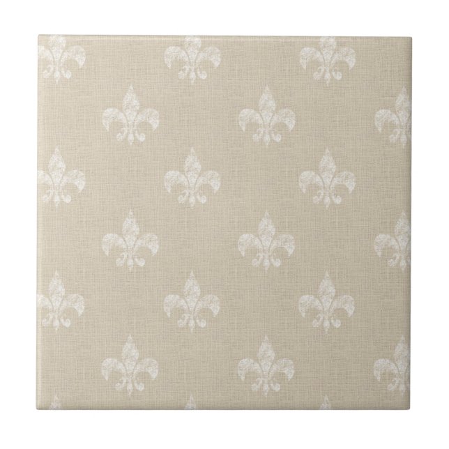Carreau Taupe Fleur de Lis (Devant)