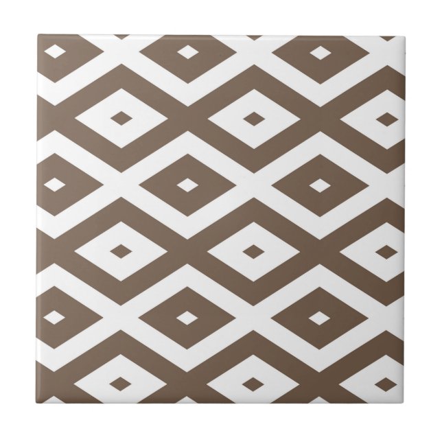 Carreau Taupe motif diamant brun et blanc (Devant)