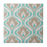 Carreau Taupe Turquoise Abstraite do-it-yourself décorativ<br><div class="desc">Un carrelage décoratif moderne en céramique turquoise et taupe vintage retro formes abstraites motif pour votre maison do-it-yourself projets comme le carrelage d'accent, la cuisine, le fond d'éclat, la salle de bain, le mur et les entrées de douche, cheminée entourent, et carrelage encadré.</div>