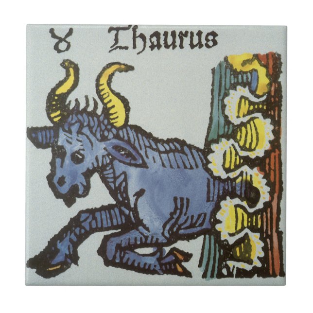 Carreau Taureau le Taureau, enseignes vintage du zodiaque (Devant)