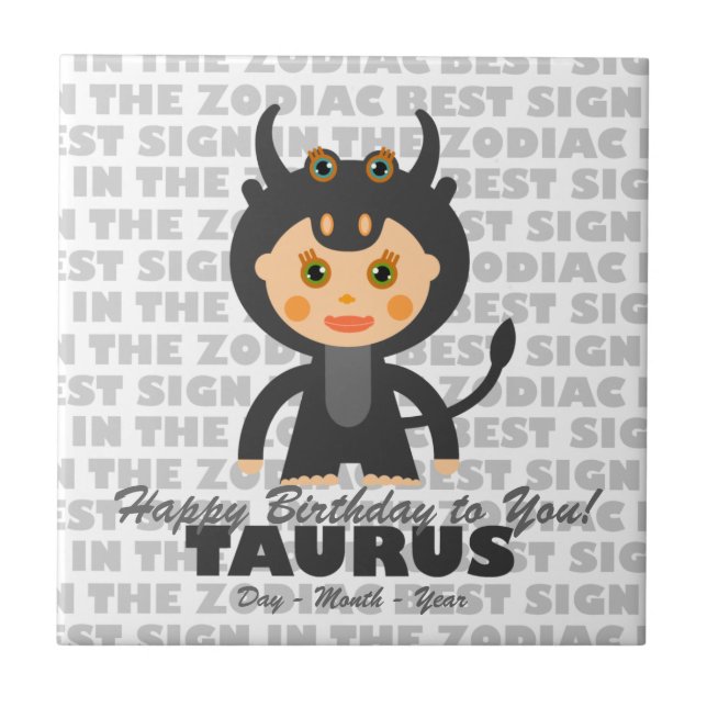 Carreau Taurus Joyeux anniversaire (Devant)
