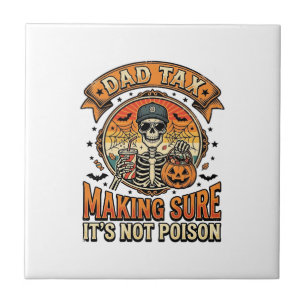 Carreau Taxe Papa Drôle Halloween Squelette Bonbons_1