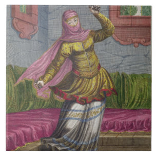 Carreau Tchinguis, ou danseur turc, XVIIIème siècle