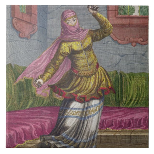Carreau Tchinguis, ou danseur turc, XVIIIème siècle (Devant)