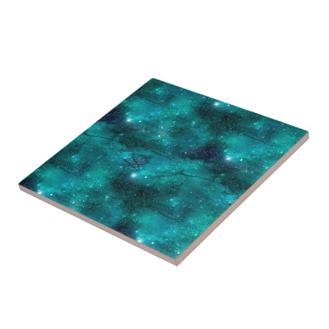Carreau Teal Galaxy Series Design 8 (Côté)