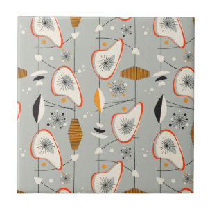 Carreau Teal géométrique et motif bleu