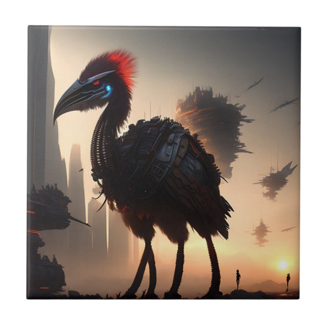 Carreau "Techno-Feathers : Le robot futuriste Emu" (Devant)
