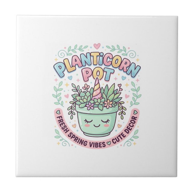 Carreau Tee-shirt graphique design graphique de licorne Pl (Devant)