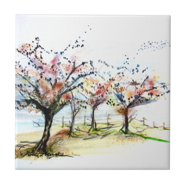 Carreau Tee - shirts et oiseaux d'automne (Devant)