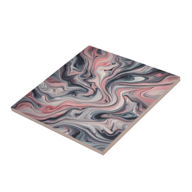 Carreau Teintes tourbillonnantes de rose, gris et blanc (Côté)