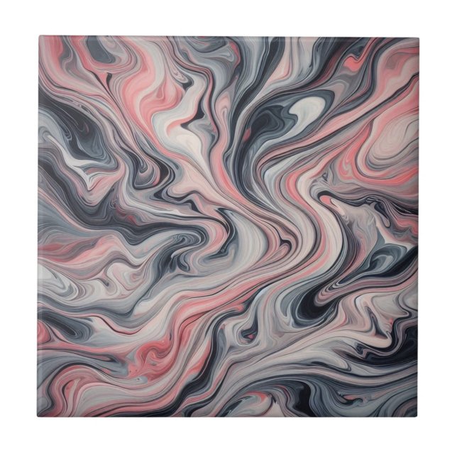 Carreau Teintes tourbillonnantes de rose, gris et blanc (Devant)