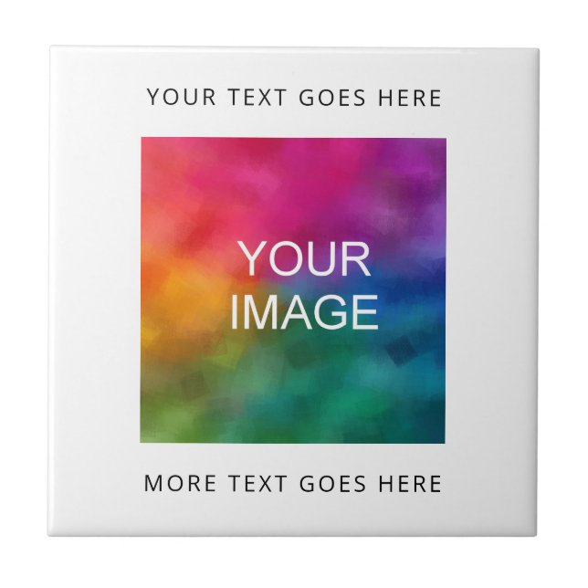 Carreau Téléchargez Votre Propre Logo Ou Image Photo Ajout (Devant)