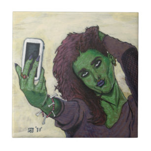 Carreau Téléphone Goblin Selfie Imaginaire fille Carrelage