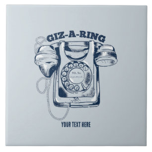 Carreau Téléphone rotatif Bleu