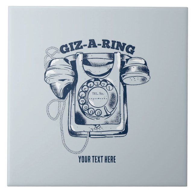 Carreau Téléphone rotatif Bleu (Devant)