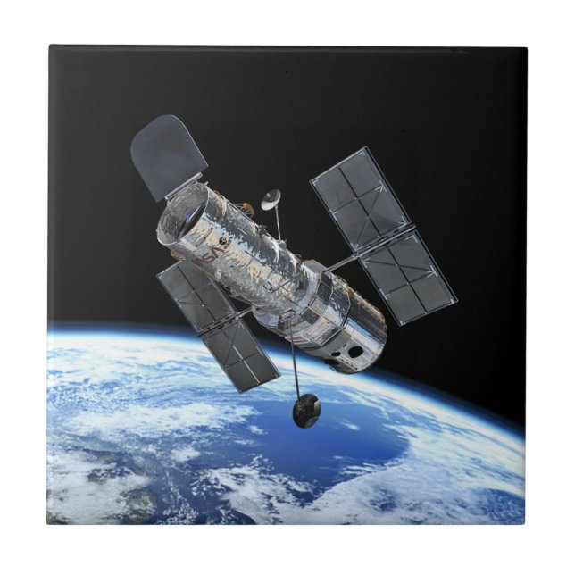 Carreau Télescope spatial Hubble en orbite terrestre Photo (Devant)