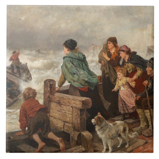 Carreau Tempête sur la côte (par Rudolf Jordan) (Devant)