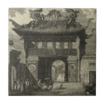 Carreau Temple impérial asiatique en noir et blanc<br><div class="desc">Les visiteurs se rassemblent devant ce temple impérial asiatique, prêt à entrer. L'étonnante impression est faite en noir et blanc, donnant à l'ensemble un aspect ancien qui imite le temps qu'elle représente. Mettez ceci sur votre mur aujourd'hui et profitez !</div>