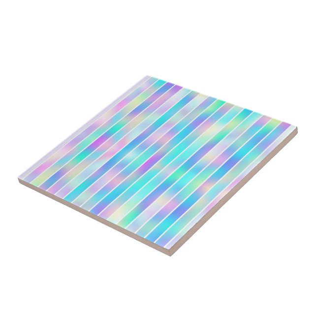 Carreau Tendance jeune moderne bleu rose iridescente strip (Côté)