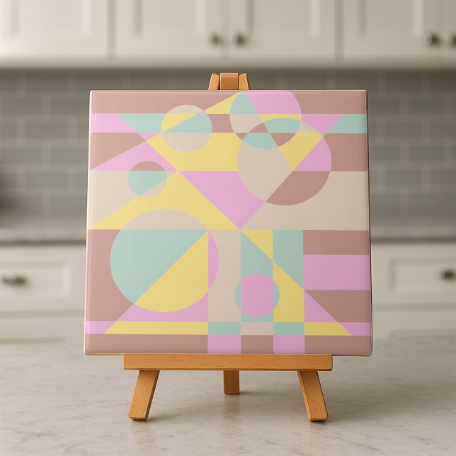 Carreau Tendance moderne géométrique Pastel Changeable Cou (Créateur téléchargé)
