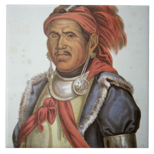 Carreau Tenskwatawa (1775-1836) (litho de couleur)