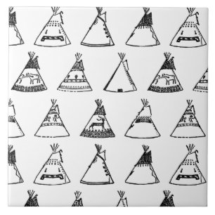 Carreau Tentes Tipi amérindiennes COULEUR DE BG PERTOM