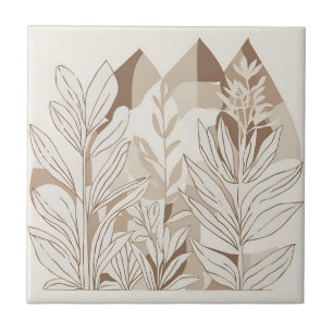 Carreau Terracotta Fleur sauvage Rustic Boho Décor Printem