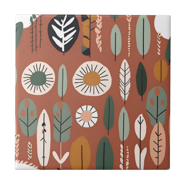 Carreau Terracotta Fleur sauvage Rustic Boho Décor Printem (Devant)