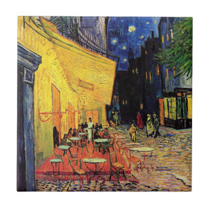 Carreau Terrasse de café la nuit par Vincent van Gogh