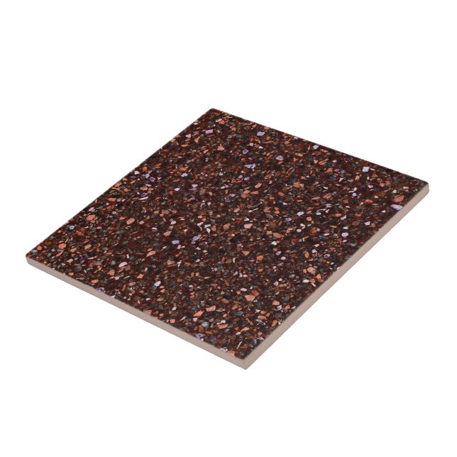 Carreau Terrazzo Retro Brown noir Tan Brown élégant (Côté)