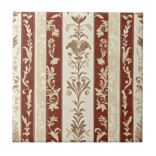 Carreau Terre cuite Toile de pays français Fleur Stripte