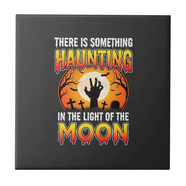Carreau Terreur de la Lune de Cimetière d'Halloween (Devant)