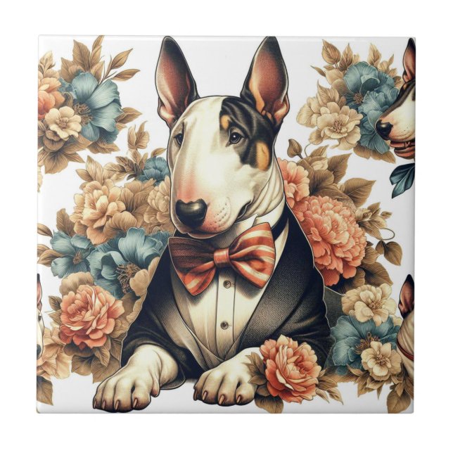 Carreau Terrier Floral Cute Retro (Devant)