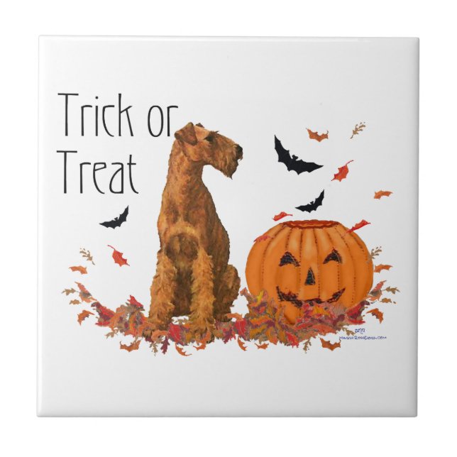 Carreau Terrier Irlandais Halloween (Devant)