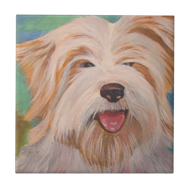 Carreau Terrier Portrait Cute Pet Chien Art (Devant)