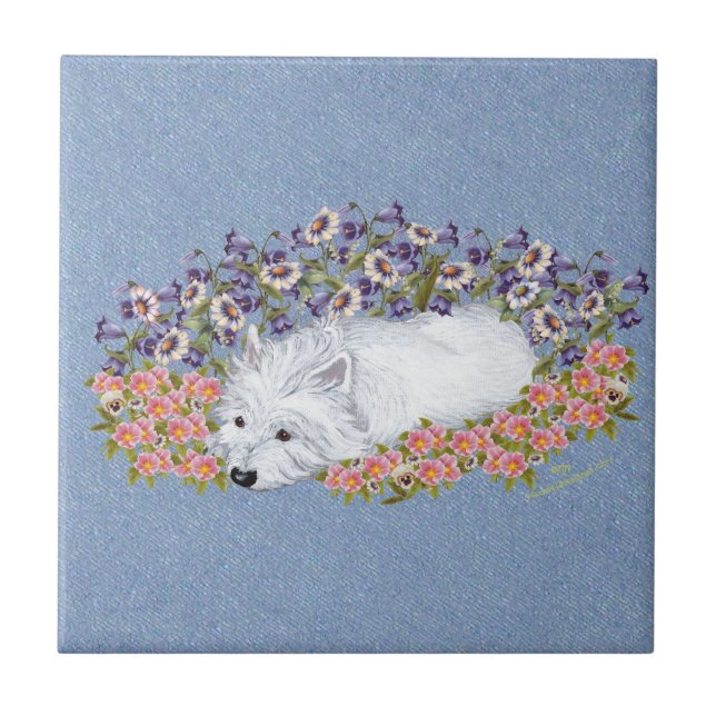 Carreau Terrier West Highland White Repos (Devant)