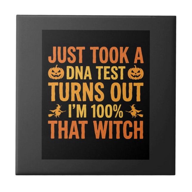 Carreau Test ADN de sorcière d'Halloween Design drôle (Devant)