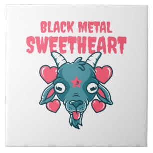 Carreau tête de chèvre mignonne baphomet