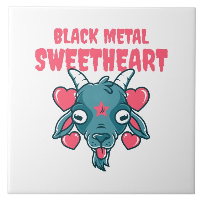 Carreau tête de chèvre mignonne baphomet (Devant)