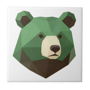 Carreau Tête d'ours géométrique Low Poly